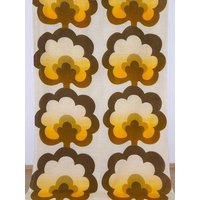 2 Vintage Gardinen Pop Art Blumen Floral 70Er Jahre Mid-Century von Yonage