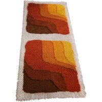 Teppich Desso Wollteppich Braun Orange Gelb Weiß 60Er 70Er Vintage Mid Century von Yonage