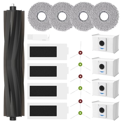 20 Stück Zubehör für Ecovacs Deebot T20 Omni / T20e Omni / T20 Max/ T20 Pro Saugroboter,1 Hauptbürsten, 4 Wischtücher, 4 Hepa Filter, 4 Staubbeutel, 6 Seitenbürsten, Zubehörset für Ecovacs T20 Omni von Yoneenair