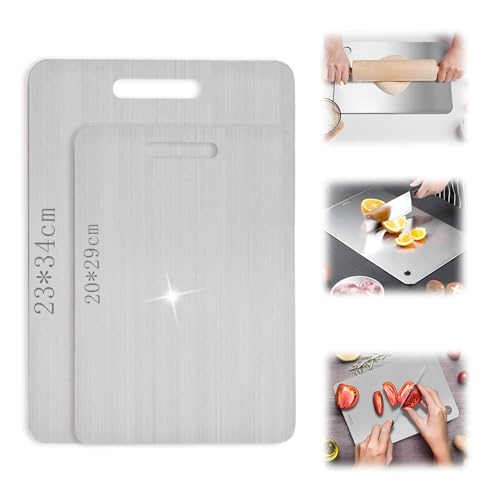 YongSral Titan Schneidebrett, Edelstahl Cutting Board, für Fleisch, Brot, Gemüse (2PCS) von YongSral