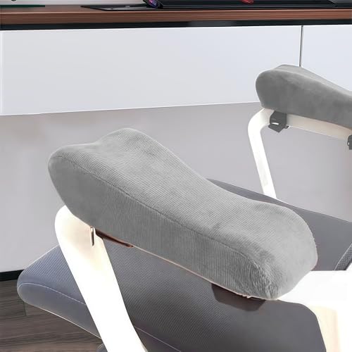 2 Stück Bürostuhl-Armlehnen-Pads – Memory-Schaum, ergonomische Armlehnen-Kissen, weiche Ellenbogen-Handgelenkstütze für Gaming-Schreibtisch, Bürostühle, Rollstuhl, Unterarm, Druckentlastung (grau) von YongXinMY