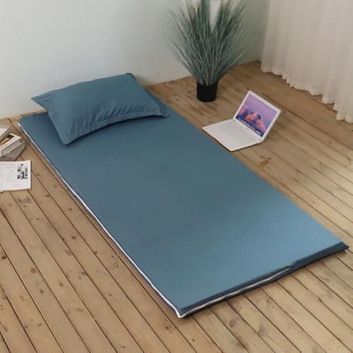 Boden-Futon-Matratzenbezug mit Reißverschluss, einfarbig, vollständiger Bezug, waschbar, staubdicht, abnehmbarer Futonbezug mit Reißverschluss für japanische Tatami-Bodenmatratze (Dunkelblau, 150 x von YongXinMY