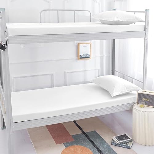 Boden-Futon-Matratzenbezug mit Reißverschluss, einfarbig, vollständiger Bezug, waschbar, staubdicht, abnehmbarer Futonbezug mit Reißverschluss für japanische Tatami-Bodenmatratze (Weiß, 90 x 200 cm) von YongXinMY