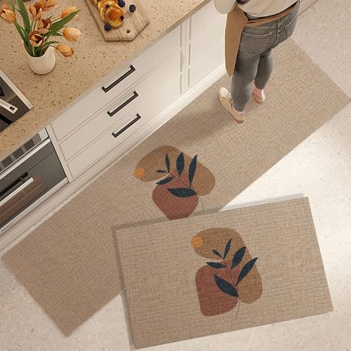 Boho-Küchenmatte für den Boden – Kieselgur Schlamm Rutschfester saugfähiger Teppich, moderne Bauernhaus-Küchendekoration, schmutzabweisend, Anti-Ermüdungsmatte für Waschbecken, Waschküche, Büro (#4,50 Boho-Küchenmatte für den Boden – Kieselgur Schlamm Rutschfester saugfähiger Teppich, moderne Bauernhaus-Küchendekoration, schmutzabweisend, Anti-Ermüdungsmatte für Waschbecken, Waschküche, Büro (#4,50 von YongXinMY