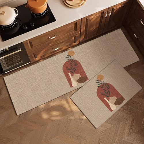 Boho-Küchenmatte für den Boden – Kieselgur Schlamm Rutschfester saugfähiger Teppich, moderne Bauernhaus-Küchendekoration, schmutzabweisend, Anti-Ermüdungsmatte für Waschbecken, Waschküche, Büro (#3,50 Boho-Küchenmatte für den Boden – Kieselgur Schlamm Rutschfester saugfähiger Teppich, moderne Bauernhaus-Küchendekoration, schmutzabweisend, Anti-Ermüdungsmatte für Waschbecken, Waschküche, Büro (#3,50 von YongXinMY