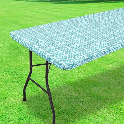 Wasserdichte rechteckige Picknick-Tischdecke, Barockdruck, mit elastischen Kanten, PEVA-Oberflächenschutz für Outdoor, Garten, Esszimmer, Terrasse, Picknick, Küchendekoration (Grün, 76,2 x 182,9 cm) Wasserdichte rechteckige Picknick-Tischdecke, Barockdruck, mit elastischen Kanten, PEVA-Oberflächenschutz für Outdoor, Garten, Esszimmer, Terrasse, Picknick, Küchendekoration (Grün, 76,2 x 182,9 cm) von YongXinMY