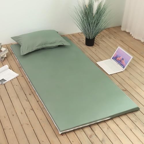 YongXinMY Boden-Futon-Matratzenbezug mit Reißverschluss, einfarbig, vollständiger Bezug, waschbar, staubdicht, abnehmbarer Futonbezug mit Reißverschluss für japanische Tatami-Bodenmatratzen (Grün, 90 von YongXinMY