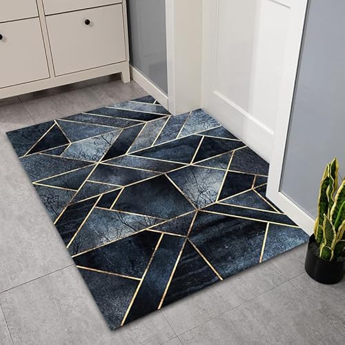 YongXinMY Moderner Eingangs-Teppich – luxuriöse, minimalistische Fußmatte, rutschfest, saugfähig, dünner Druck, Eingangsteppich, waschbar, für drinnen und draußen, kleine Matte für Zuhause, Flur von YongXinMY