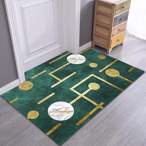 YongXinMY Moderner Eingangs-Teppich – luxuriöse, minimalistische Fußmatte, rutschfest, saugfähig, dünner Druck, Eingangsteppich, waschbar, für drinnen und draußen, kleine Matte für Zuhause, Flur von YongXinMY