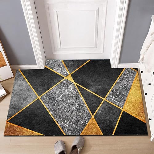 YongXinMY Moderner Eingangs-Teppich – luxuriöse, minimalistische Fußmatte, rutschfest, saugfähig, dünner Druck, Eingangsteppich, waschbar, für drinnen und draußen, kleine Matte für Zuhause, Flur von YongXinMY
