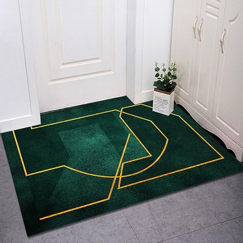 YongXinMY Moderner Eingangs-Teppich – luxuriöse, minimalistische Fußmatte, rutschfest, saugfähig, dünner Druck, Eingangsteppich, waschbar, für drinnen und draußen, kleine Matte für Zuhause, Flur von YongXinMY
