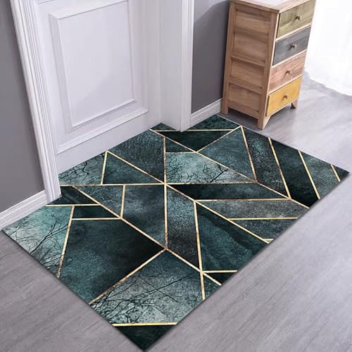 YongXinMY Moderner Eingangs-Teppich – luxuriöse, minimalistische Fußmatte, rutschfest, saugfähig, dünner Druck, Eingangsteppich, waschbar, für drinnen und draußen, kleine Matte für Zuhause, Flur von YongXinMY
