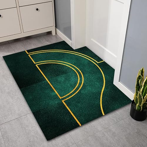YongXinMY Moderner Eingangs-Teppich – luxuriöse, minimalistische Fußmatte, rutschfest, saugfähig, dünner Druck, Eingangsteppich, waschbar, für drinnen und draußen, kleine Matte für Zuhause, Flur von YongXinMY