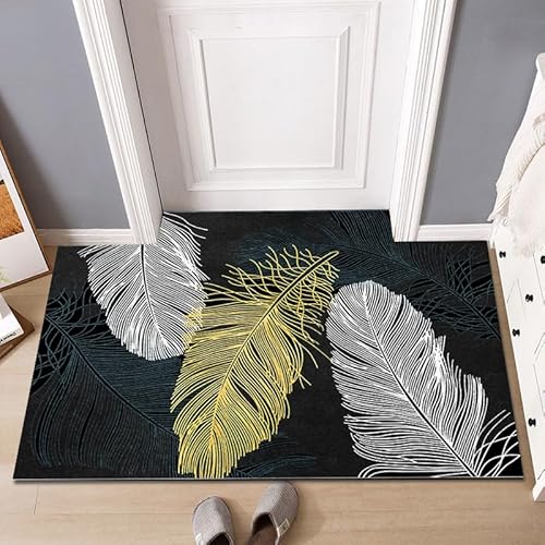 YongXinMY Moderner Eingangs-Teppich – luxuriöse, minimalistische Fußmatte, rutschfest, saugfähig, dünner Druck, Eingangsteppich, waschbar, für drinnen und draußen, kleine Matte für Zuhause, Flur von YongXinMY