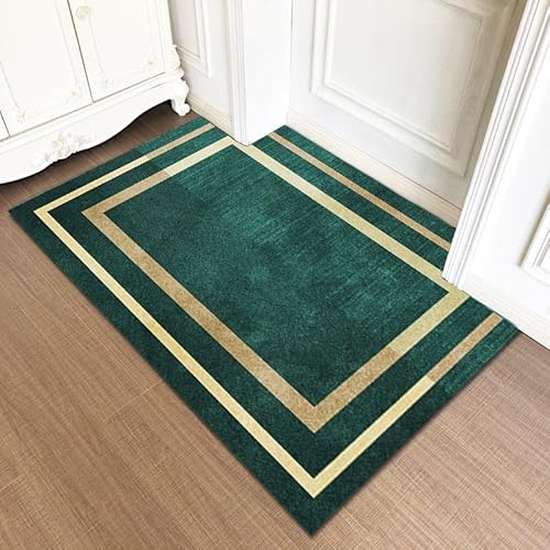 YongXinMY Moderner Eingangs-Teppich – luxuriöse, minimalistische Fußmatte, rutschfest, saugfähig, dünner Druck, Eingangsteppich, waschbar, für drinnen und draußen, kleine Matte für Zuhause, Flur von YongXinMY