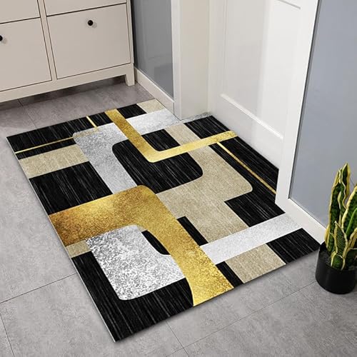 YongXinMY Moderner Eingangs-Teppich – luxuriöse, minimalistische Fußmatte, rutschfest, saugfähig, dünner Druck, Eingangsteppich, waschbar, für drinnen und draußen, kleine Matte für Zuhause, Flur von YongXinMY