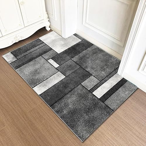 YongXinMY Moderner Eingangs-Teppich – luxuriöse, minimalistische Fußmatte, rutschfest, saugfähig, dünner Druck, Eingangsteppich, waschbar, für drinnen und draußen, kleine Matte für Zuhause, Flur von YongXinMY
