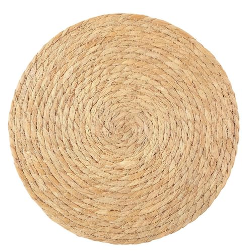 YongXinMY Natürliche gewebte Katzenmatte, rund, Boho-Stil, Rattan, Kätzchen-Pad, langlebig, kratzfest, Haustierbett, Kühlmatte zum Schlafen, Kauen, Spielen, für drinnen und draußen, Bodensofa, Kiste von YongXinMY