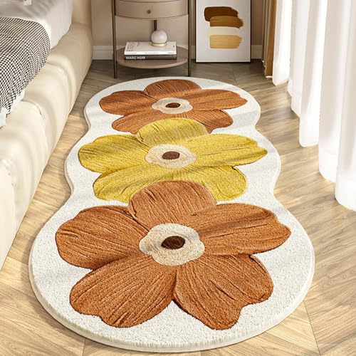 YongXinMY Süße Blumen-Badematte – Kunst-Kaschmir, Blumenform, dekorativer Überwurf, Decke, weich, saugfähig, rutschfest, langlebig, Teppich für Nachttisch, Sofa, Couchtisch, Erkerfenster, Boden (Stil YongXinMY Süße Blumen-Badematte – Kunst-Kaschmir, Blumenform, dekorativer Überwurf, Decke, weich, saugfähig, rutschfest, langlebig, Teppich für Nachttisch, Sofa, Couchtisch, Erkerfenster, Boden (Stil von YongXinMY