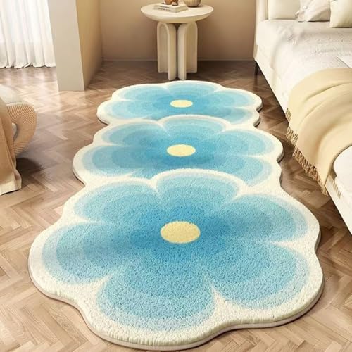 YongXinMY Süße Blumen-Badematte – Kunst-Kaschmir, Blumenform, dekorativer Überwurf, Decke, weich, saugfähig, rutschfest, langlebig, Teppich für Nachttisch, Sofa, Couchtisch, Erkerfenster, Boden (Stil YongXinMY Süße Blumen-Badematte – Kunst-Kaschmir, Blumenform, dekorativer Überwurf, Decke, weich, saugfähig, rutschfest, langlebig, Teppich für Nachttisch, Sofa, Couchtisch, Erkerfenster, Boden (Stil von YongXinMY
