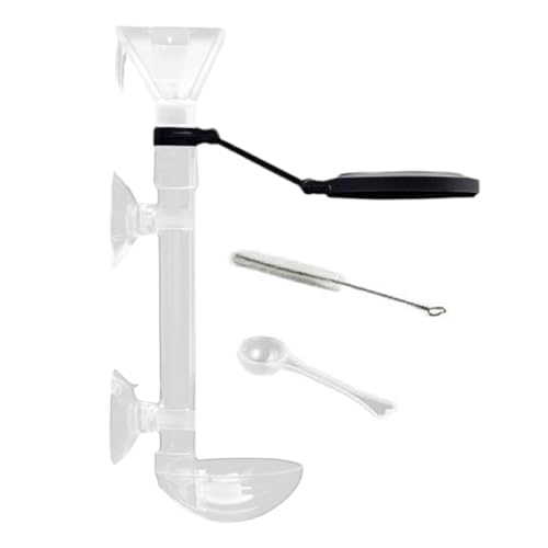 Aquarium-Futterstation – -Futterrohr, direktionaler transparenter Teleskop-Saugnapf-Spender für Zuhause, Urlaub, Schildkröten-Teichfütterung, von Yongany