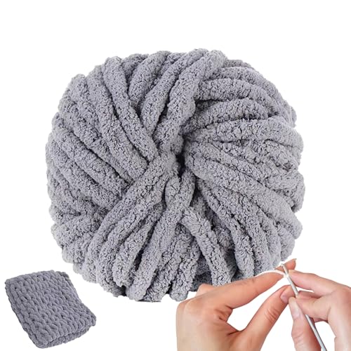 Chenille Chunky Garn zum Stricken, super sperriges isländisches Wurstgarn, 240, 250g, 27m, 2cm dick, weiche warme Wollmischung, für Decken, Schals, Hüte, Haustierbetten Chenille Chunky Garn zum Stricken, super sperriges isländisches Wurstgarn, 240, 250g, 27m, 2cm dick, weiche warme Wollmischung, für Decken, Schals, Hüte, Haustierbetten von Yongany