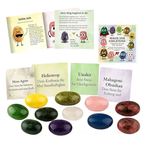 Glücksstein – 12 Stück dekorative Steine für Kinder, Gedenkdekoration mit Karte für Glücksparty, Klassenzimmer, Tisch, Schule, Abschluss, Geburtstag Glücksstein – 12 Stück dekorative Steine für Kinder, Gedenkdekoration mit Karte für Glücksparty, Klassenzimmer, Tisch, Schule, Abschluss, Geburtstag von Yongany