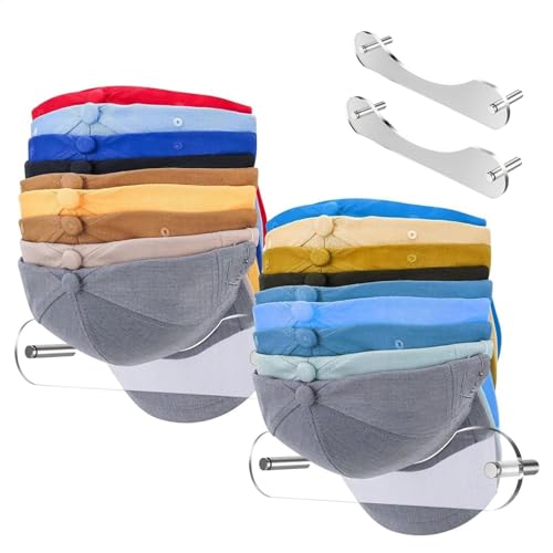 Hutständer für die Wand – Acryl-Hut-Präsentationshalter, Baseballkappen-Organizer, 2-teiliger Kappen-Aufhänger, Aufbewahrungshaken für Damen und Herren Hutständer für die Wand – Acryl-Hut-Präsentationshalter, Baseballkappen-Organizer, 2-teiliger Kappen-Aufhänger, Aufbewahrungshaken für Damen und Herren von Yongany