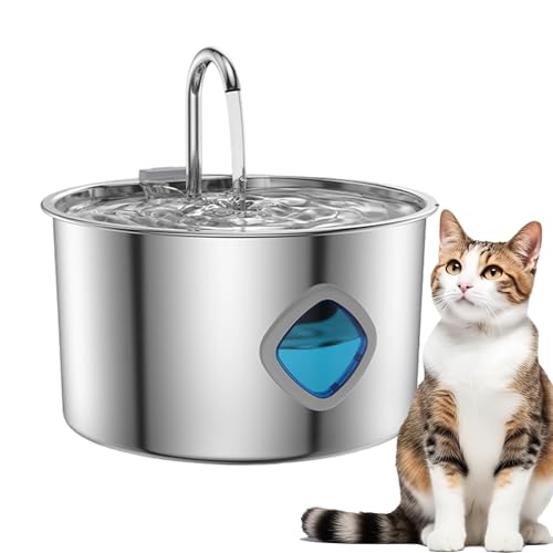 Katzen-Wasserbrunnen | 3,2 l Wassernapf-Brunnen für Katzen im Inneren | Edelstahlnapf Automatischer Haustierbedarf für den Innenbereich, große, mittelgroße kleine Hunde, Kätzchen, Fütterung Katzen-Wasserbrunnen | 3,2 l Wassernapf-Brunnen für Katzen im Inneren | Edelstahlnapf Automatischer Haustierbedarf für den Innenbereich, große, mittelgroße kleine Hunde, Kätzchen, Fütterung von Yongany