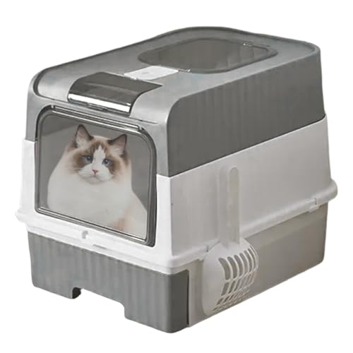 Katzentoilette, Katzentoilette für Katzen – geschlossene Kapuze, faltbares, leichtes Gehäuse mit Schaufel, Mülleimer, für den Innenbereich von Yongany