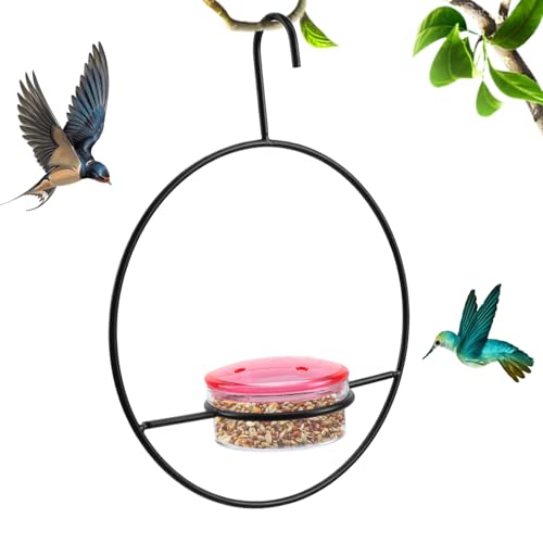 Kolibri-Futterspender aus Metall | Vogelfutterspender für den Außenbereich, dekorative Futterstange, ameisensicher, bienensicher, Kanarienvogelständer zur Dekoration, auslaufsicherer Aufhänger von Yongany