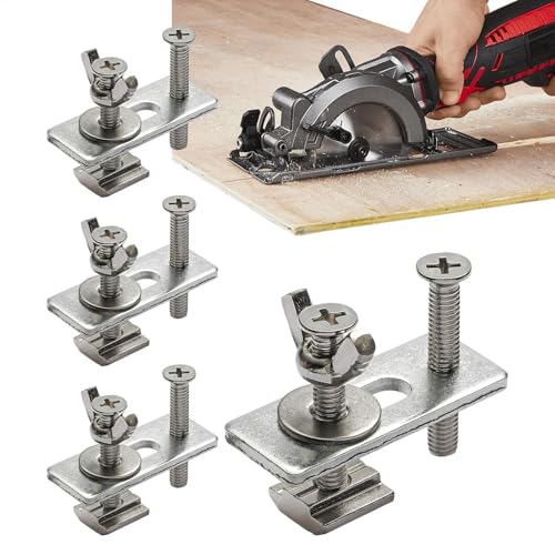 Niederhalteklemmen Holzbearbeitung | 4 Stück T-Track Pressplatte Sägeklemme Graviermaschine Hardware Bankklemmen M6 Hold Down Clamp Kit Holzbearbeitungswerkzeug für Holzbearbeitung von Yongany