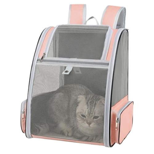 Rucksack für Katzen – Haustier-Rucksack mit großem Kaliber, atmungsaktives Haustierzubehör mit abnehmbarem Plüschkissen für Picknick, Wandern, Camping Rucksack für Katzen – Haustier-Rucksack mit großem Kaliber, atmungsaktives Haustierzubehör mit abnehmbarem Plüschkissen für Picknick, Wandern, Camping von Yongany