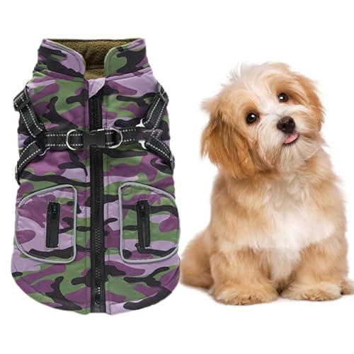 Warmes Dackel-Kostüm, Kleidung für kaltes Wetter, weiche Hundejacke – Weste mit integriertem Geschirr, Haustierkleidung mit reflektierenden Streifen für kleine und mittelgroße und große Haustiere von Yongany