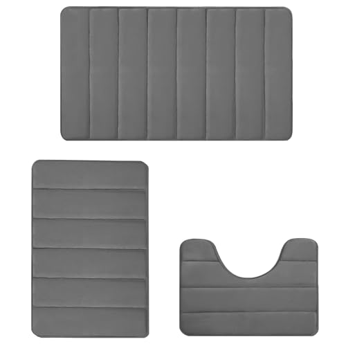 Waschbares Badezimmerteppich-Set, 3 x rutschfeste WC-Vorleger, U-förmig, weicher, quadratischer , wasserabsorbierend, Badezimmerteppich, waschbar Waschbares Badezimmerteppich-Set, 3 x rutschfeste WC-Vorleger, U-förmig, weicher, quadratischer , wasserabsorbierend, Badezimmerteppich, waschbar von Yongany