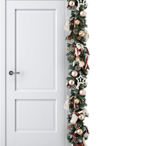 Weihnachtsgirlande für Kaminsims, Weihnachtsgirlande – Weihnachts-Rattan-Girlande, mit Tannenzapfen und Beeren für drinnen und draußen, Urlaubsdekoration, Zuhause Weihnachtsgirlande für Kaminsims, Weihnachtsgirlande – Weihnachts-Rattan-Girlande, mit Tannenzapfen und Beeren für drinnen und draußen, Urlaubsdekoration, Zuhause von Yongany