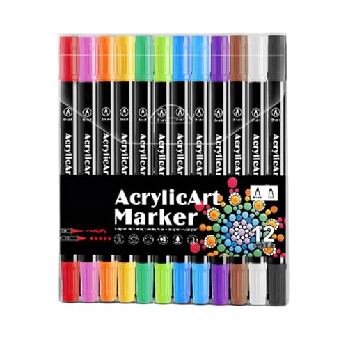 Yongany Acryl-Marker-Set, bunte Marker mit Pinselspitze und Punktspitze für Steinmalerei, Bastelbedarf, kreative Stoffmarker für Kinder und Erwachsene Yongany Acryl-Marker-Set, bunte Marker mit Pinselspitze und Punktspitze für Steinmalerei, Bastelbedarf, kreative Stoffmarker für Kinder und Erwachsene von Yongany