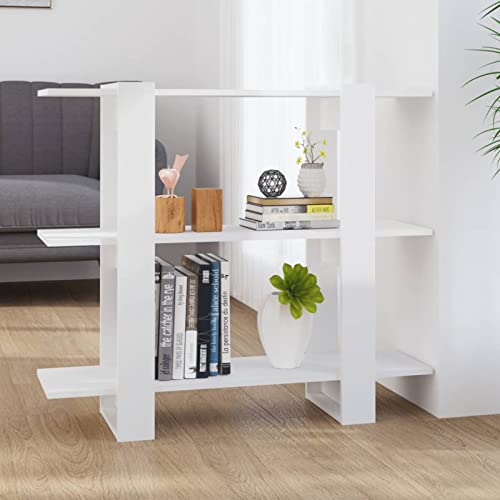 Yongdu Bücherregal/Raumteiler, Bookshelf, Regalbrett, Book Shelf, Bücher Regal, Deko Regal Wohnzimmer, Standregal, Hochglanz-Weiß 100x30x87 cm von Yongdu