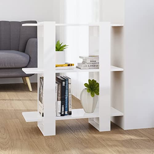 Yongdu Bücherregal/Raumteiler, Bookshelf, Regalbrett, Book Shelf, Bücher Regal, Deko Regal Wohnzimmer, Standregal, Hochglanz-Weiß 80x30x87 cm von Yongdu