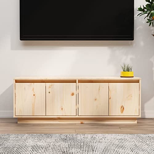 Yongdu TV-Schrank, Wohnzimmertisch, Fernsehschrank, Fernsehregal, TV Lowboard, TV-möbel, 110x34x40 cm Massivholz Kiefer von Yongdu