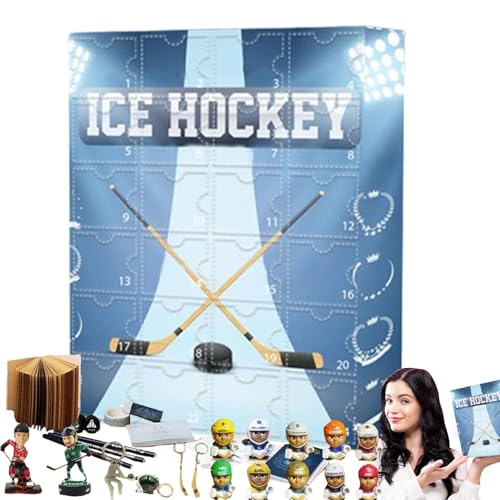 Yongmcxhhj 24 Hockey Countdown | Eishockey Countdown Schmuck Kalender - Weihnachtssport Deko Für Kinder Teenager,Kinder Jugendliche Erwachsene Heimpartys von Yongmcxhhj