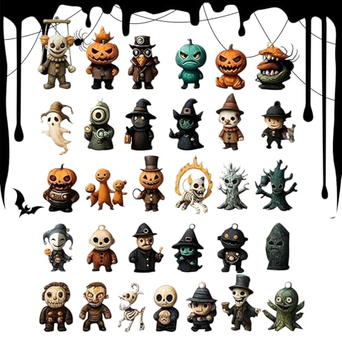 Yongmcxhhj Halloween Adventskalender Squishy Halloween Countdown Kalender H-alloween Adventskalender 2025 Harz Desk Display Model Puppe Für Erwachsene Männer Frauen Kinder Kinder Familien Teenager von Yongmcxhhj