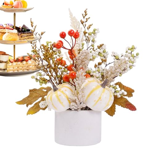 Yongmcxhhj Herbstliche Ration - Künstliche Kürbisse Thanksgiving,Künstliche Pflanzen Deko für Küche Wohnzimmer Schlafzimmer Büro von Yongmcxhhj