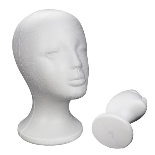 Yongmcxhhj Schaumstoff Perückenkopf Styroporkopf Für Perücken Langhaar Mannequin K-opf Styropor 51cm K-opfumfang Mannequin Kop-f Display Für Masken Hüte Dekoration Perücke Kopf von Yongmcxhhj