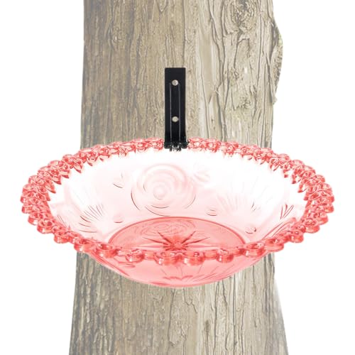 Yongmcxhhj Vogeltrank Für Den Außenbereich | Wandmontiertes Vogelbad Schale Für Garten,23 cm Blumenform Transparentes Becken Für Äste Garten Terrasse von Yongmcxhhj