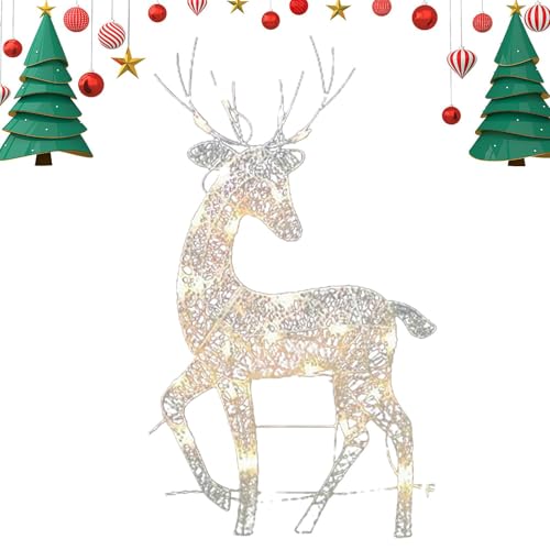 Yongmcxhhj Weihnachtsbeleuchtung Aussen Rentier Rentier Familie Beleuchtet Aussen WasserabweisendeIm Freien Stehende Elchverzierung Für Hof Rasengarten von Yongmcxhhj