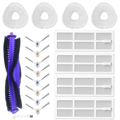 Yonice Ersatzteile Zubehör Kompatibel mit Narwal Freo Saugroboter, 1 Hauptrollbürste, 4 Filter, 4 Wischpads, 4 Seitenbürsten von Yonice