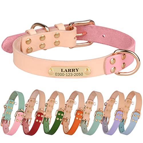 Personalisierte Hundehalsbänder aus Echtem Leder mit Gravur Namen und Telefonnummer Hundehalsband für Kleine Hunde 26-32CM Einstellbar 1,5CM Breit S Personalisierte Hundehalsbänder aus Echtem Leder mit Gravur Namen und Telefonnummer Hundehalsband für Kleine Hunde 26-32CM Einstellbar 1,5CM Breit S von Yonsbox