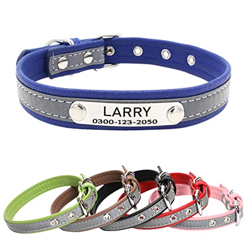 Yonsbox Mikrofaser Reflektierend Katzenhalsband Hundehalsbänder Personalisierte mit Namen und Telefonnummer Katzen Welpen Halsbänder für Kleine Mittlere Große Hunde 2CM Breit Verstellbar 26-34CM Yonsbox Mikrofaser Reflektierend Katzenhalsband Hundehalsbänder Personalisierte mit Namen und Telefonnummer Katzen Welpen Halsbänder für Kleine Mittlere Große Hunde 2CM Breit Verstellbar 26-34CM von Yonsbox