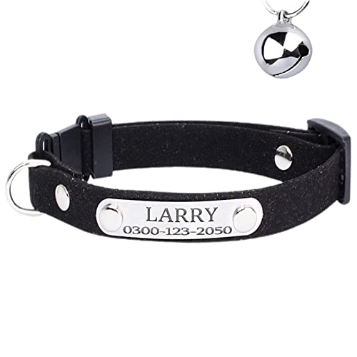 Yonsbox Personalisiert Anti Strangulation Katzenhalsband mit Namen Glöckchen Sicherheitsverschluss Adresse 20-26 cm Hals Adjustable Schwarz Katzen Halsbänder für Alle Hauskatzen Yonsbox Personalisiert Anti Strangulation Katzenhalsband mit Namen Glöckchen Sicherheitsverschluss Adresse 20-26 cm Hals Adjustable Schwarz Katzen Halsbänder für Alle Hauskatzen von Yonsbox